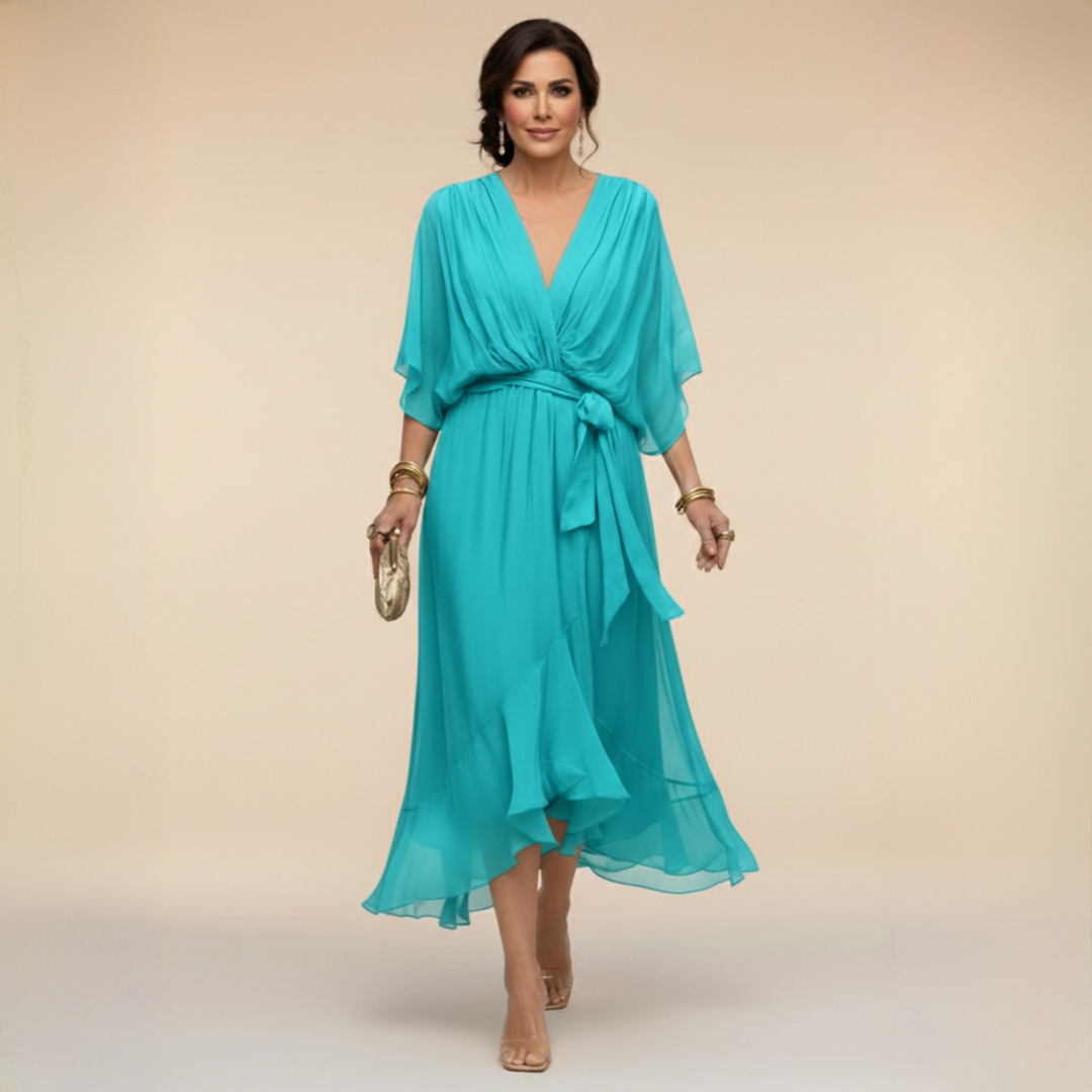 Johanna™ | Chiffonklänning Med V-Ringning