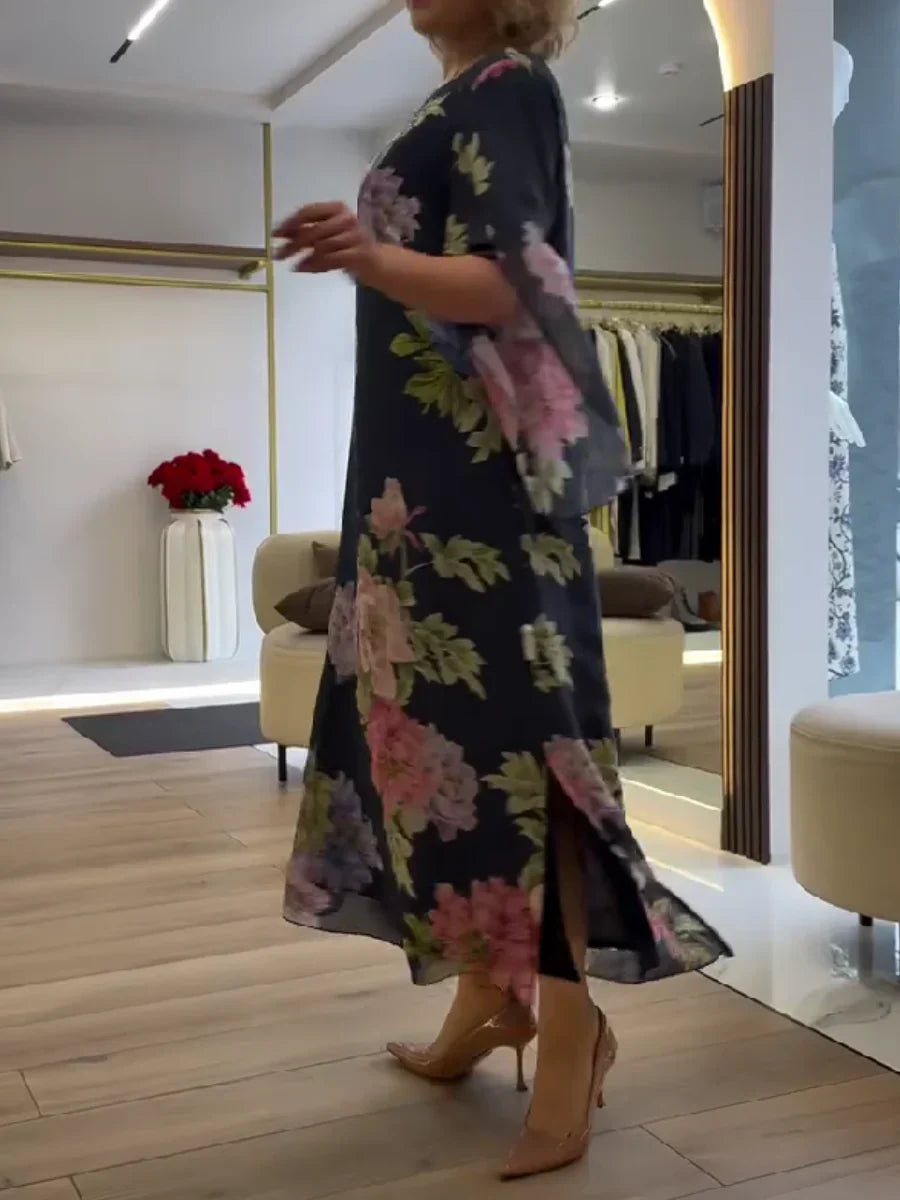 Signe™ | Maxiklänning med blommönster