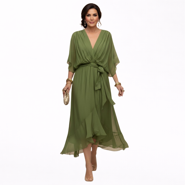 Johanna™ | Chiffonklänning Med V-Ringning