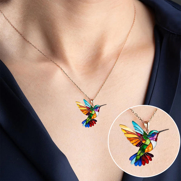 Kim™ | Kolibri-halsband och örhängen