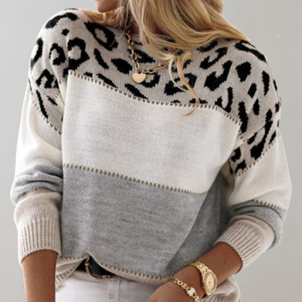 Diane | Leopard Accent Stickad Tröja