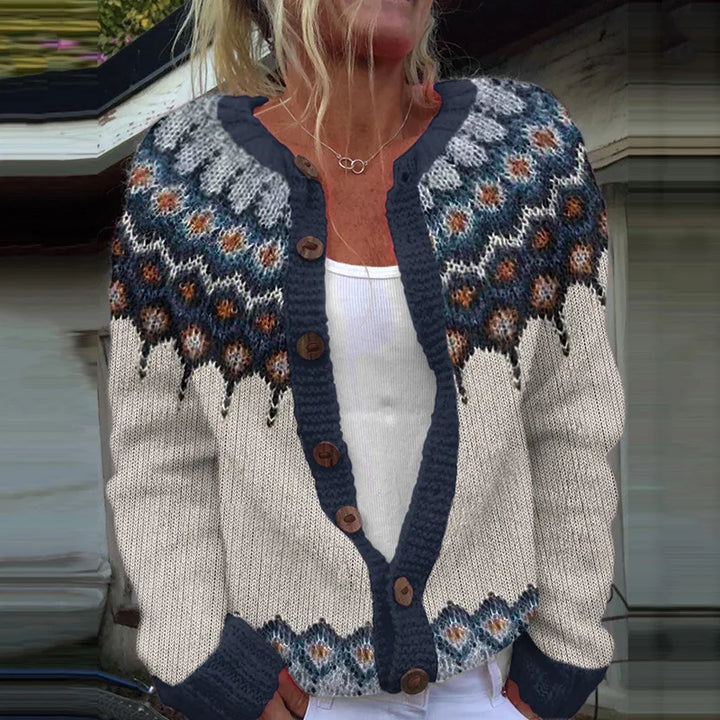 Sofie | Löst sittande cardigan med tryck