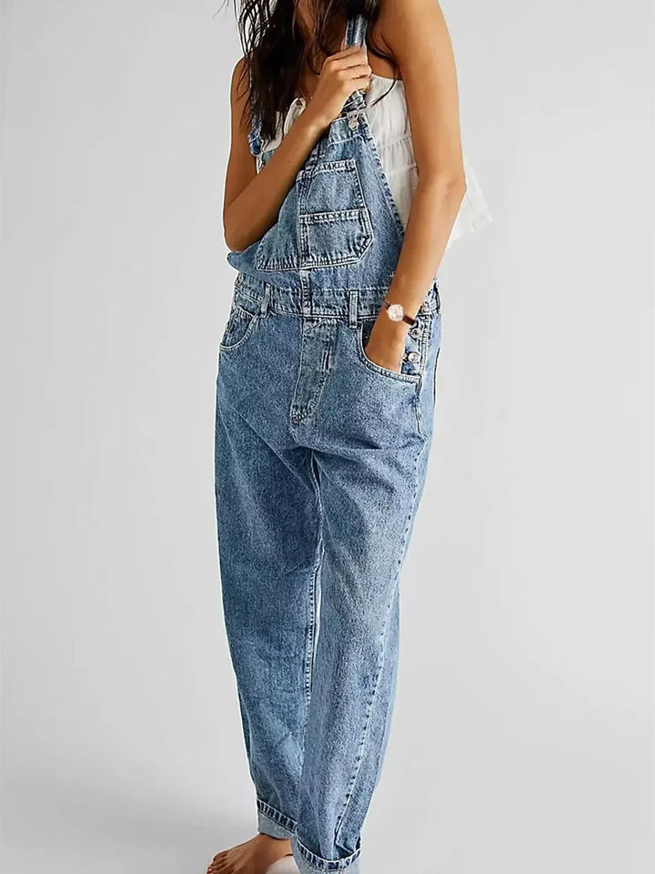Riley™ | Denimbyxor med Hängslen