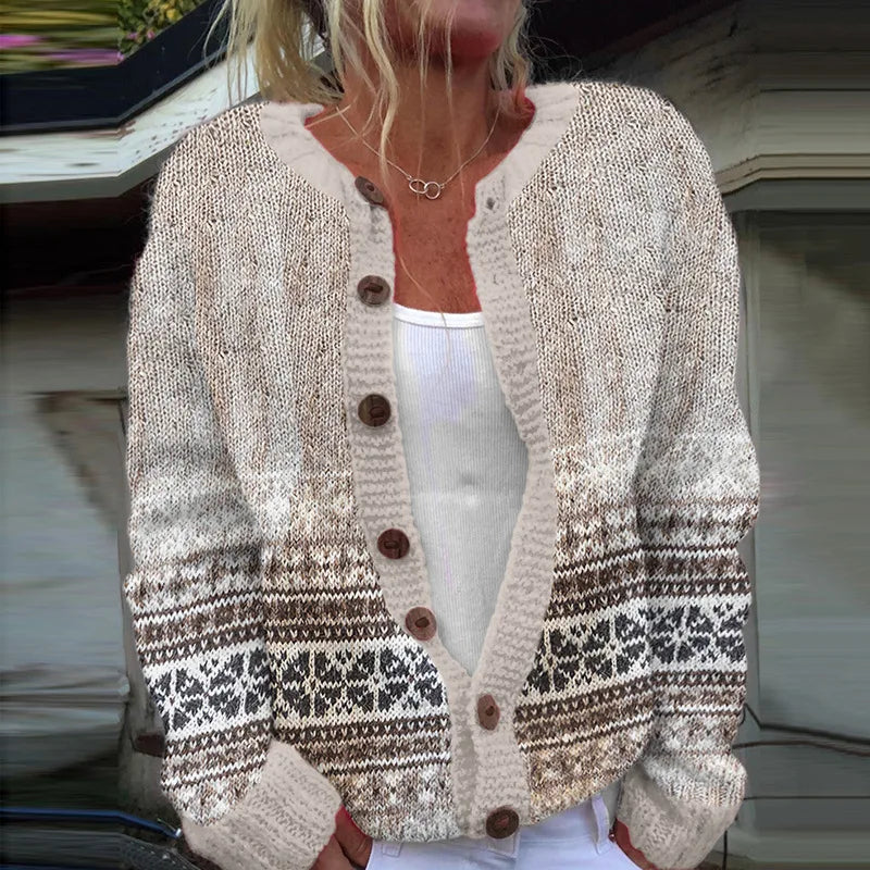 Sofie | Löst sittande cardigan med tryck