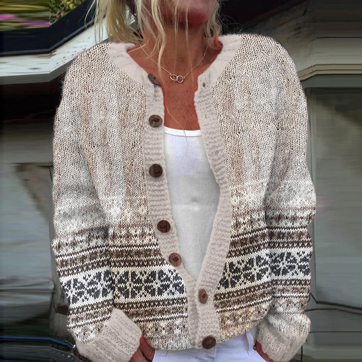 Sofie | Löst sittande cardigan med tryck
