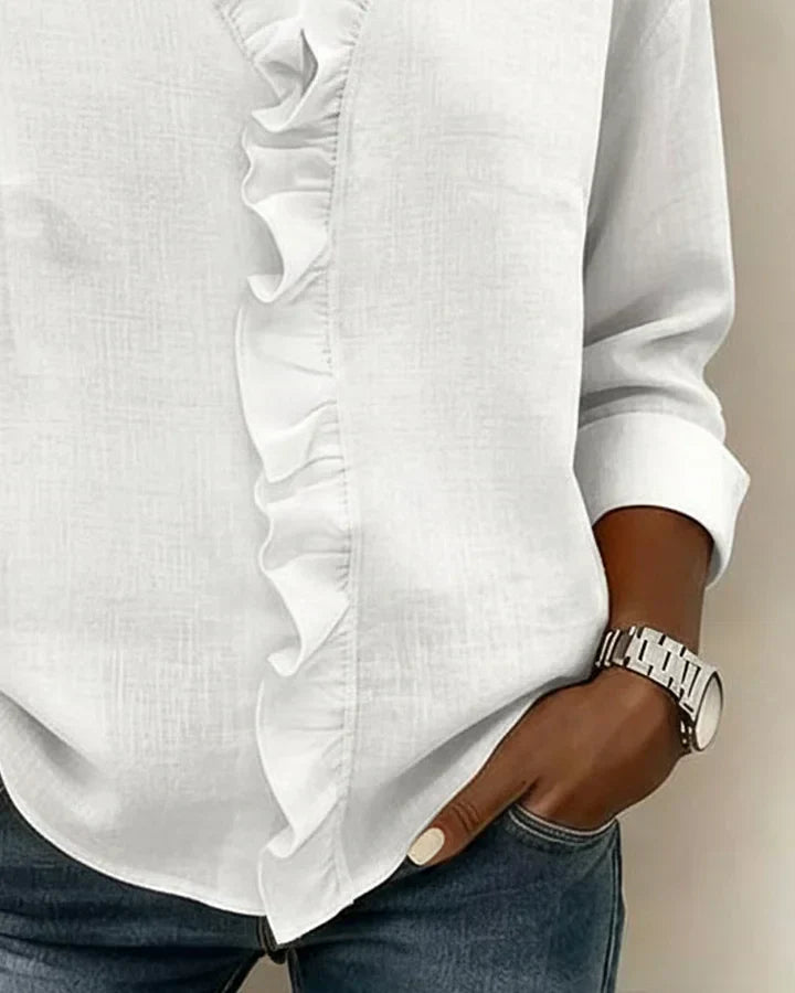 Indie™ |  Blus med V-ringning och långärmad