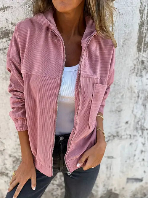 Caroline | Cordjacka med dragkedja