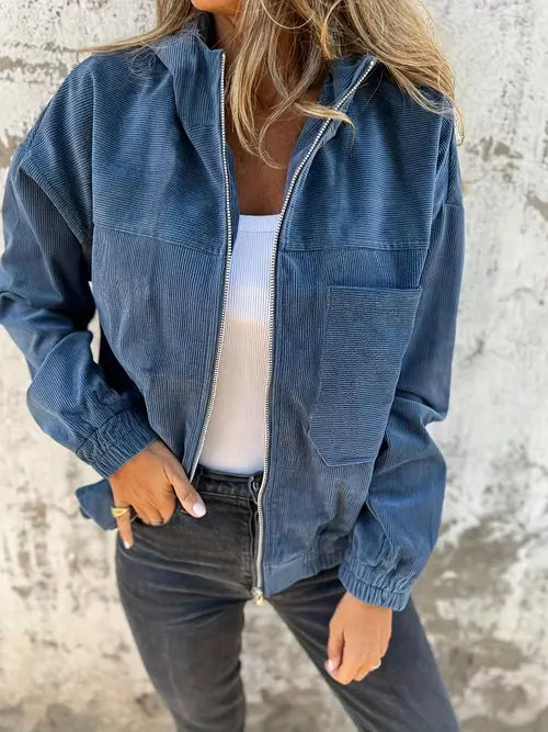 Caroline | Cordjacka med dragkedja