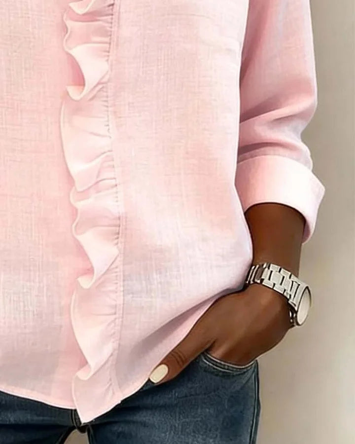 Indie™ |  Blus med V-ringning och långärmad