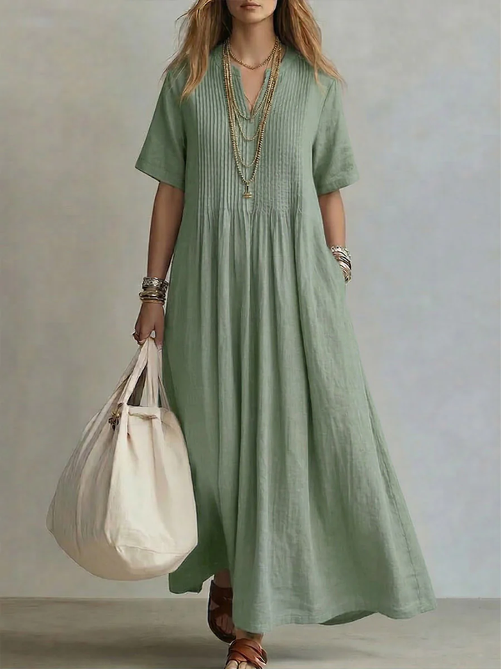 Dina™ | Plisserad maxiklänning