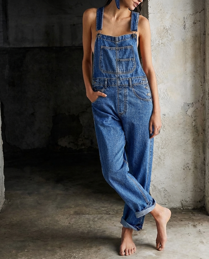 Riley™ | Denimbyxor med Hängslen